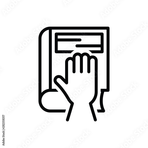 Black line icon for fact deed 