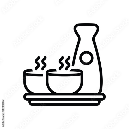 Black line icon for sake 