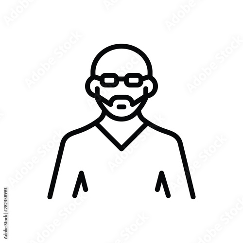 Black line icon for uncle 