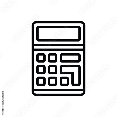 Black line icon for calculate