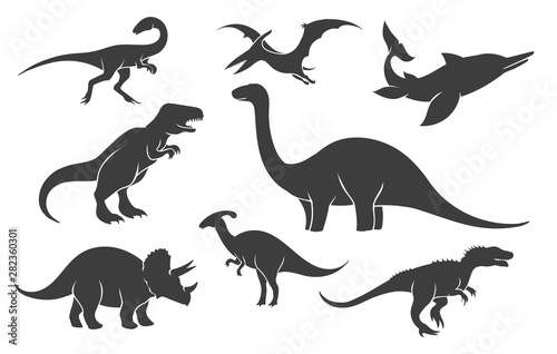Dinoussaur silhouette set © vectortatu