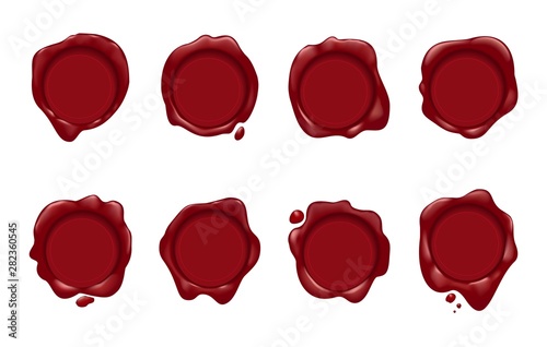 Wax stamp icons set