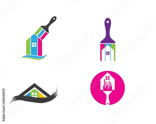 house,bulding paint logo icon vector illustration