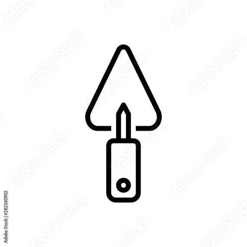 Black line icon for trowel 