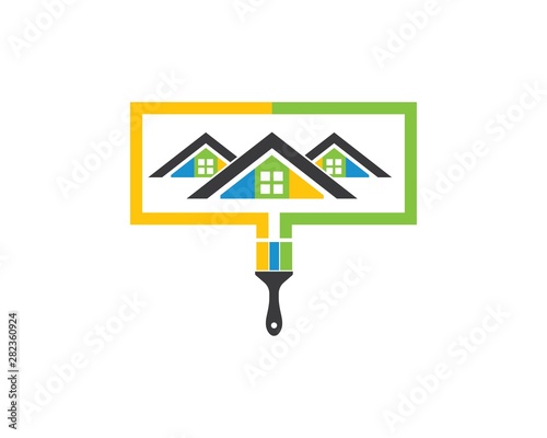 house,bulding paint logo icon vector illustration