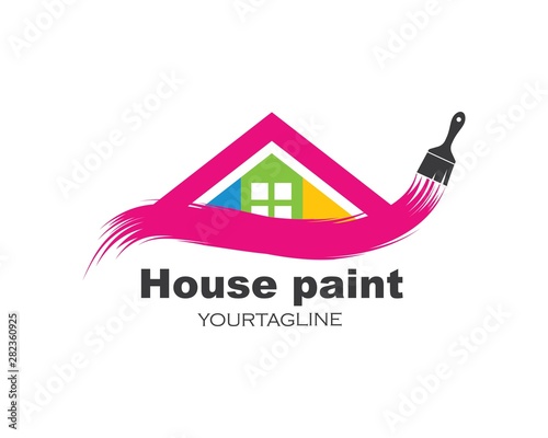 house,bulding paint logo icon vector illustration