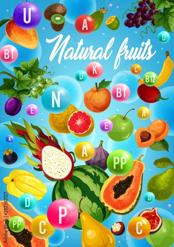 Fototapeta Naklejka Na Ścianę i Meble -  Fruits and tropical berries vitamins. Health food