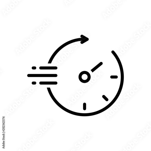 Black line icon for quickly