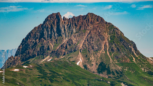 Beautiful alpine view facing the famous Grosser Rettenstein summit at Wildkogel Arena, Neukirchen, Salzburg, Austria photo