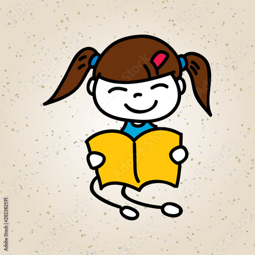 hand drawing cartoon character education back to school happy kid background