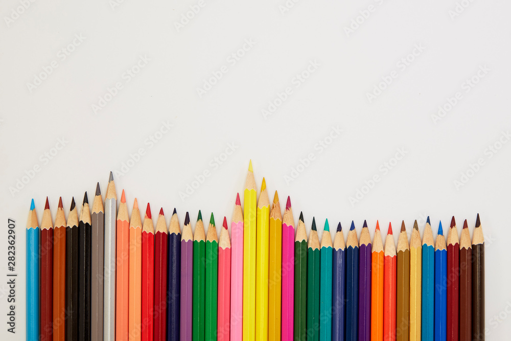 Color pencils on white background Color pencils on white background