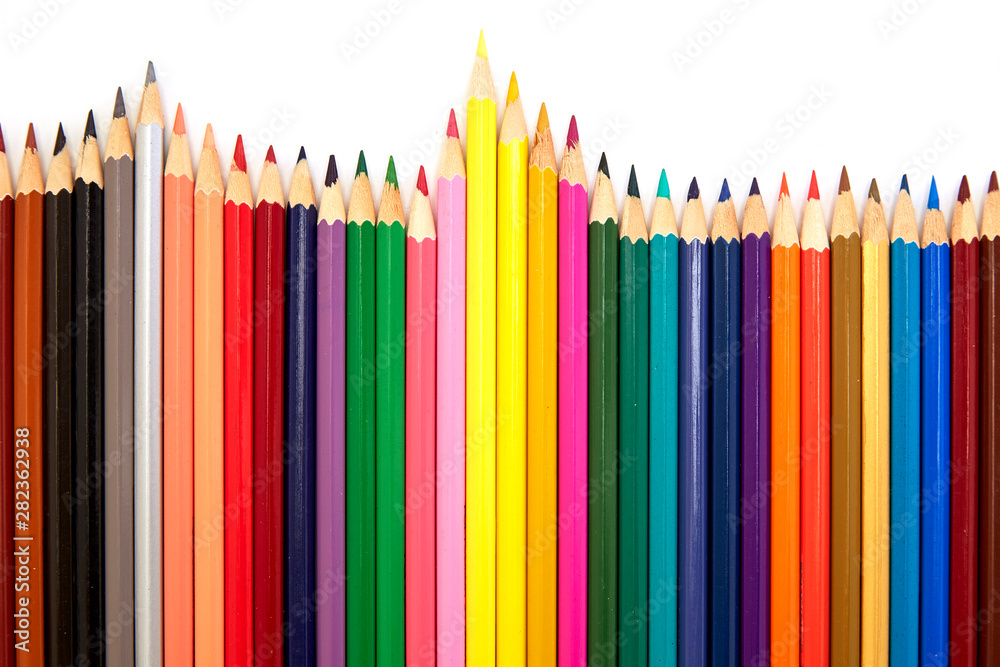 Color pencils on white background Color pencils on white background
