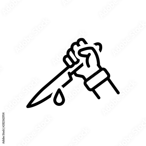 Black line icon for killing 