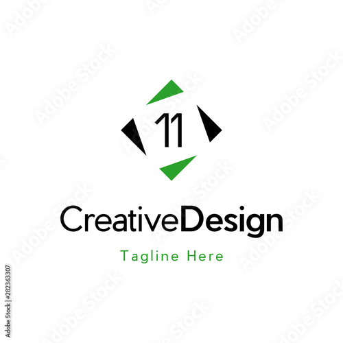 Number 11 logo design template elements. Modern abstract digital alphabet letter logo. Vector illustration. Unique and modern number 11 logo design
