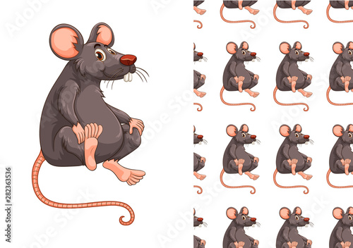 Seamless and isolated animal pattern cartoon