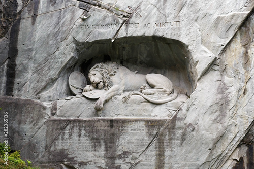 Dying Lion monument, a sculpture carved in the rock to commemorate Swiss Guards who were massacred during the French Revolution in 1792.