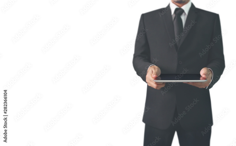 Businessman using digital tablet in hand Businessman using digital tablet in hand