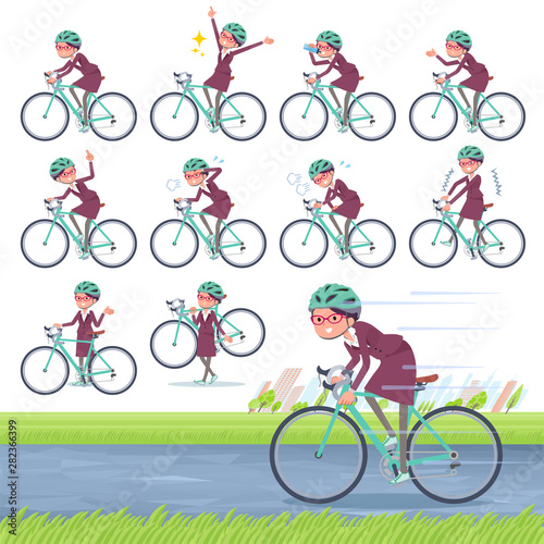 flat type glasses office women_road bike