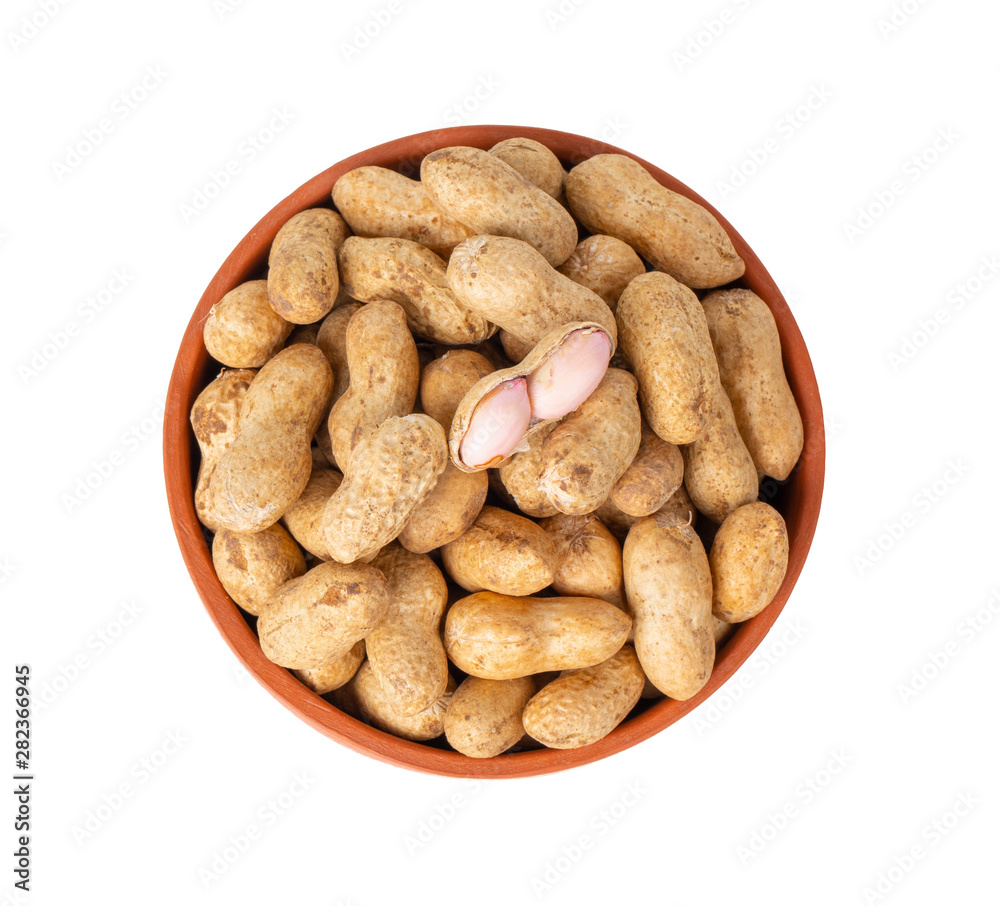 Pile Of Peanuts on White Background Pile Of Peanuts on White Background