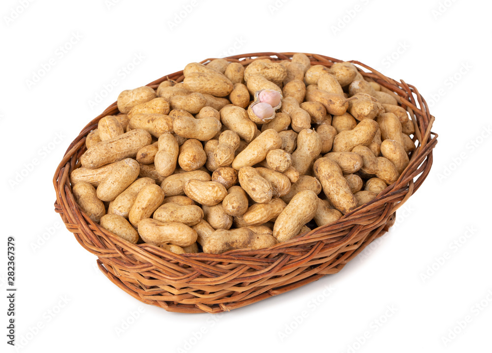 Pile Of Peanuts on White Background Pile Of Peanuts on White Background