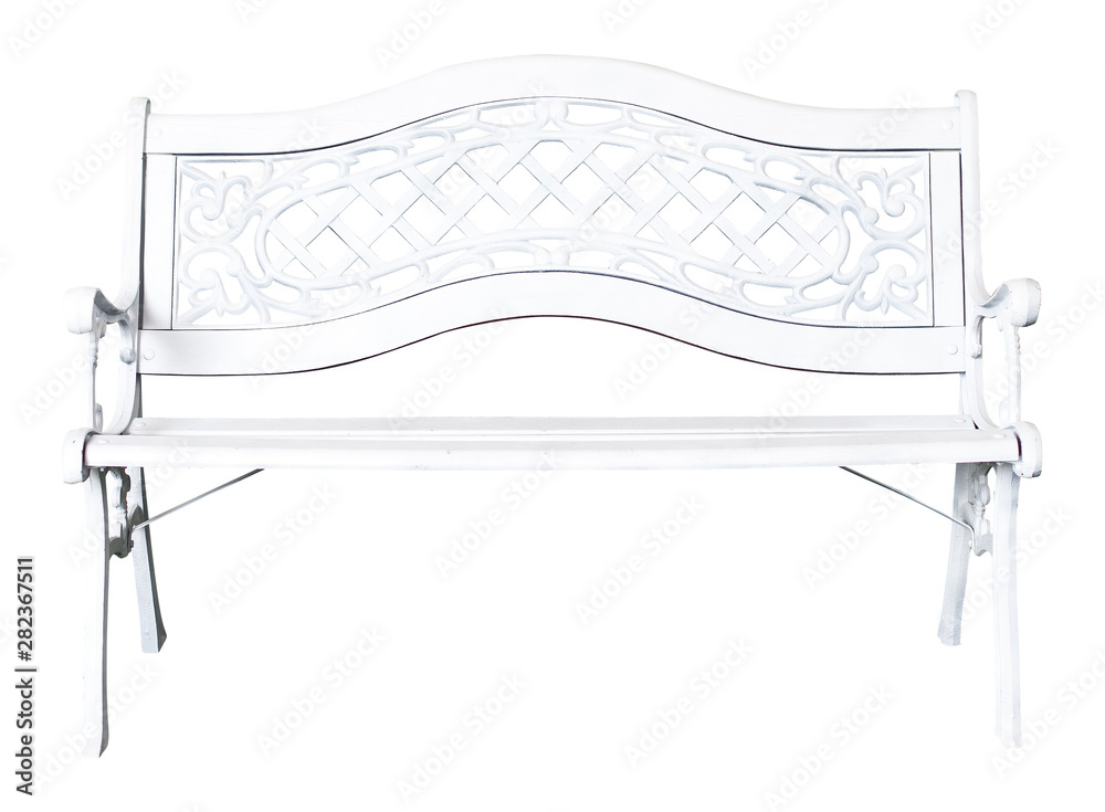 white bench isolated on white