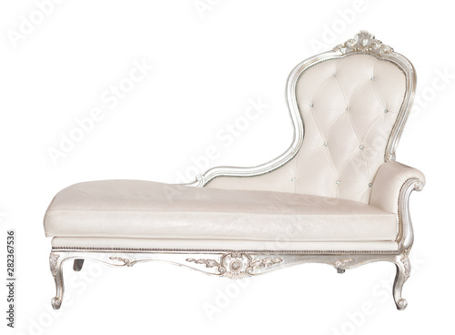 Elegant white sofa isolated on white