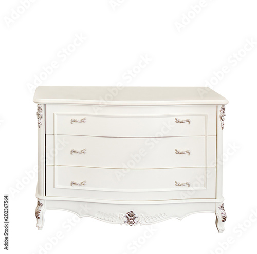 Elegant white commode (dressing table) with beautiful mirror