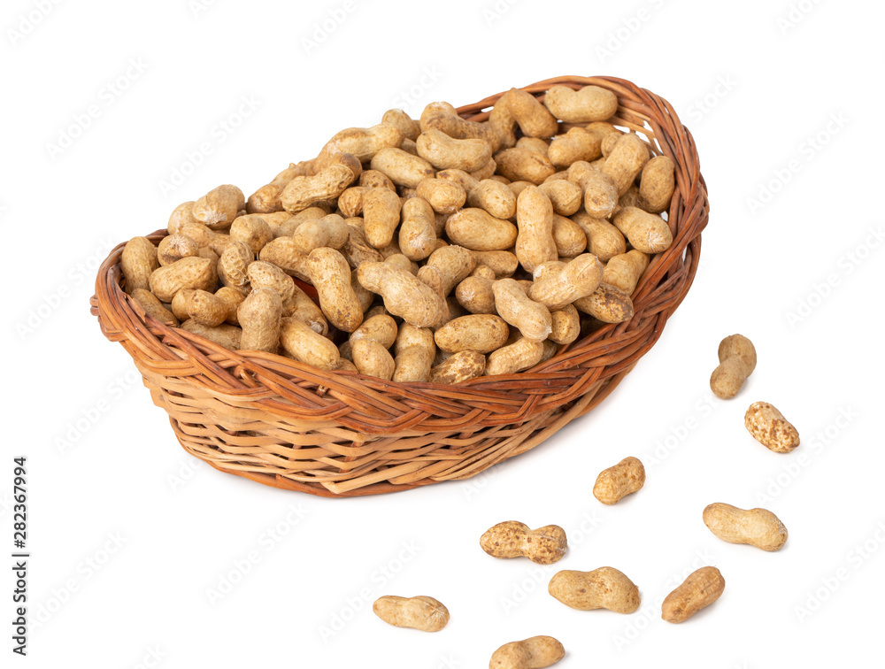 Pile Of Peanuts on White Background Pile Of Peanuts on White Background