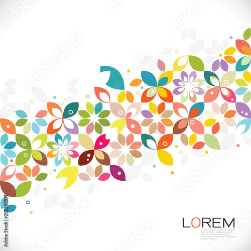 colorful flower pattern and graphic decoration contemporary graphic pattern  for leaflet business cover page, brochure, flyer, poster layout.  vector illustration