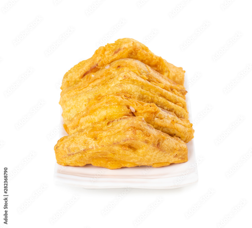 Indian Fried Snack Bread Pakora. It is also known as bread bhaji. A common street food, it is made from bread slices, gram flour, and spices among other ingredients Indian Fried Snack Bread Pakora. It is also known as bread bhaji. A common street food, it is made from bread slices, gram flour, and spices among other ingredients