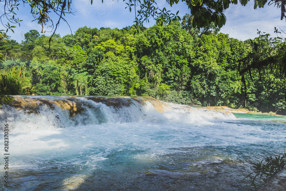 Naklejka premium Waterfalls of Cascadas de Agua Azul Chiapas Mexico