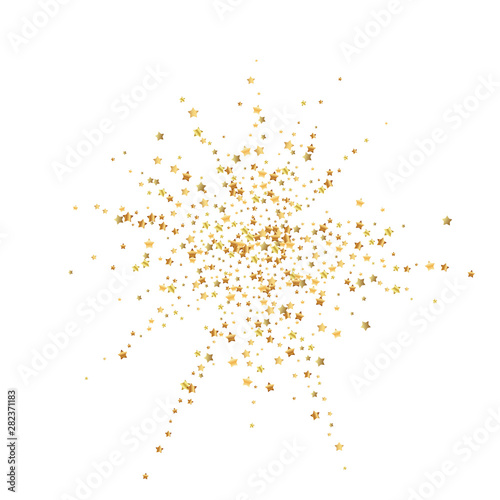 Gold stars luxury sparkling confetti. Scattered sm