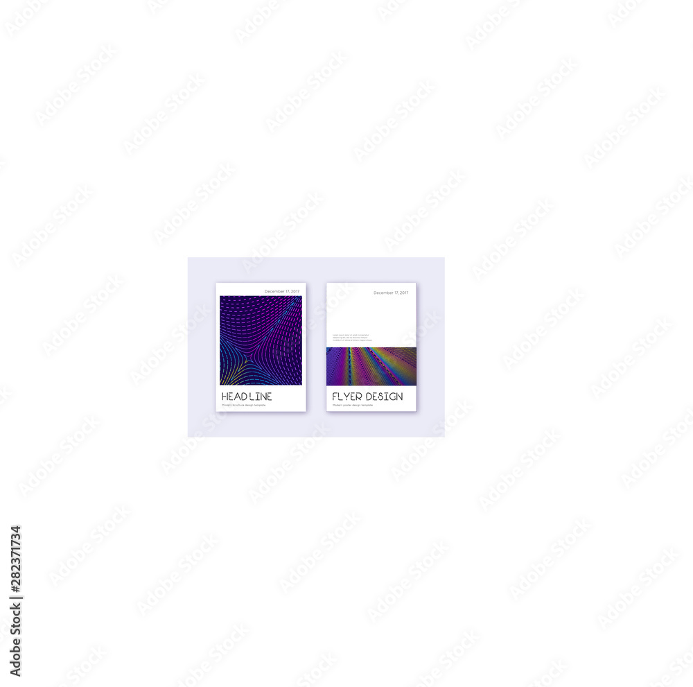 Minimal cover design template set. Rainbow abstrac