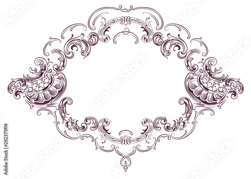 Luxury vector frame with border in rococo style