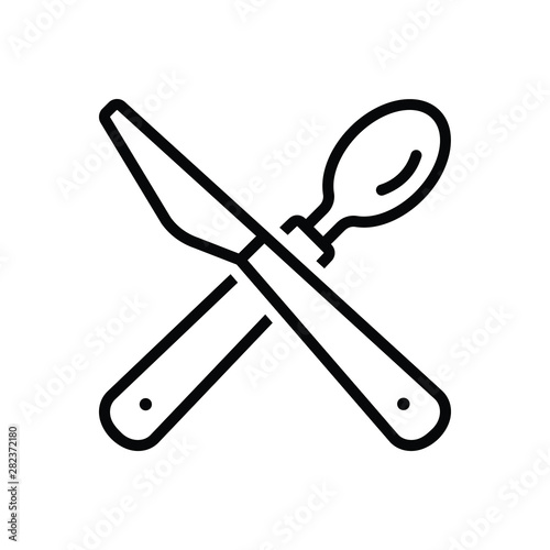Black line icon for cutlery