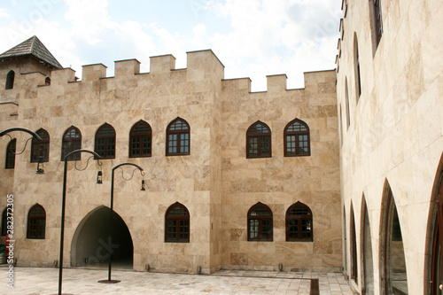 Andricgrad or Kamengrad is a cultural center and the type of ethno-village located on the river Drina in Visegrad, Republic of Srpska, Bosnia and Herzegovina