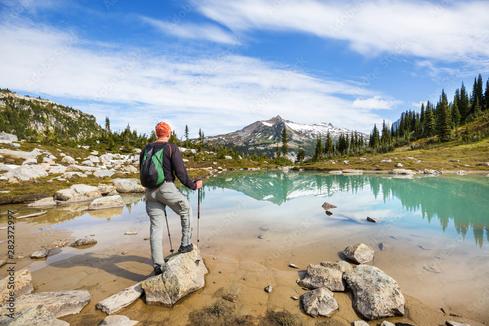 Fototapeta premium Relaxing on mountain lake