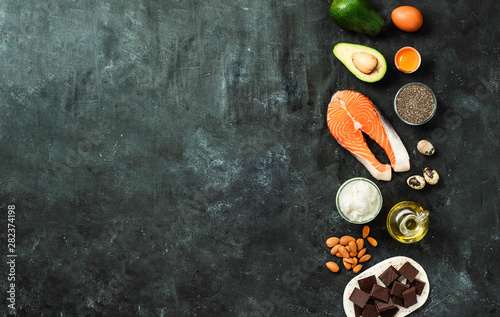 Εκτύπωση καμβά Healthy fats sources concept