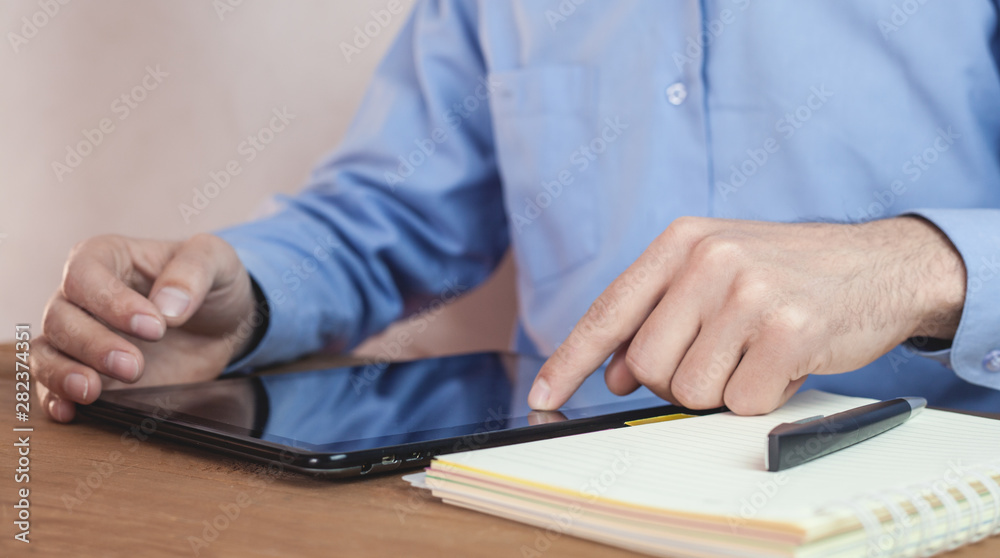 Man using digital tablet. Technology Man using digital tablet. Technology