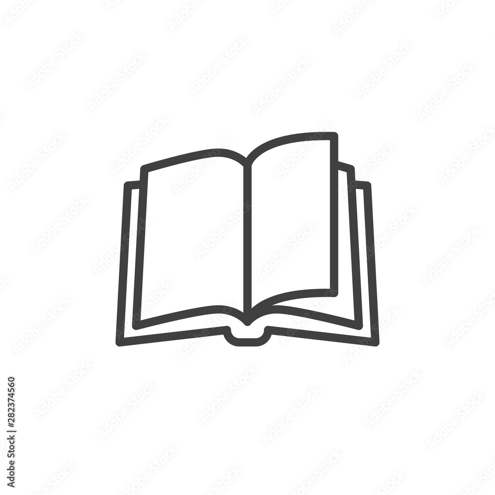Open book pages line icon. linear style sign for mobile concept and web design. Book reading outline vector icon. Knowledge symbol, logo illustration. Vector graphics Open book pages line icon. linear style sign for mobile concept and web design. Book reading outline vector icon. Knowledge symbol, logo illustration. Vector graphics