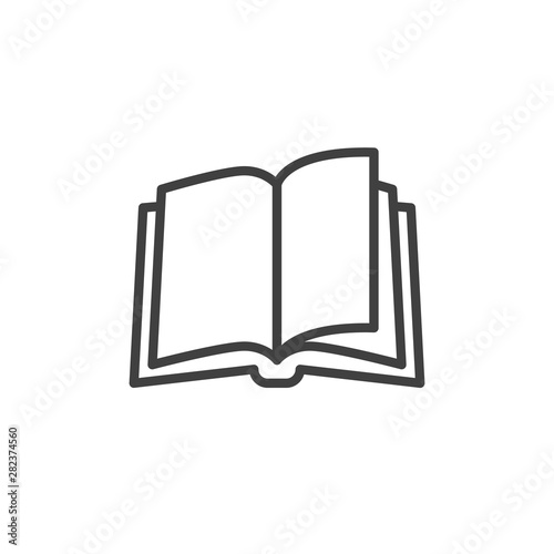 Open book pages line icon. linear style sign for mobile concept and web design. Book reading outline vector icon. Knowledge symbol, logo illustration. Vector graphics