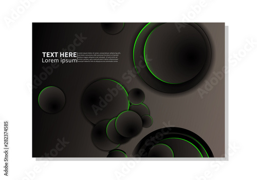 Abstract technology background. dark circles with glowing lights. minimal vector design