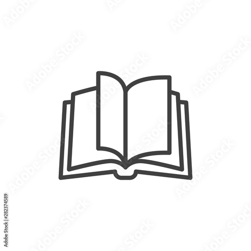 Open book line icon. linear style sign for mobile concept and web design. Book page turning outline vector icon. Education symbol, logo illustration. Vector graphics
