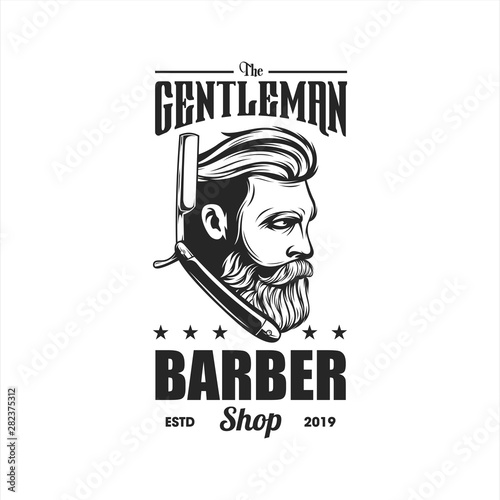 awesome vintage barber logo design