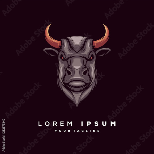 awesome bull head logo design