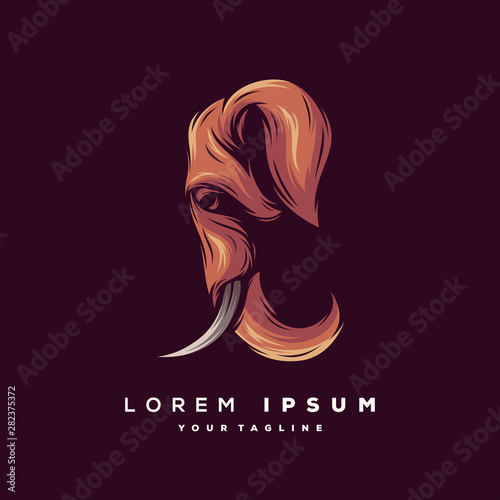 awesome brown elephant logo design