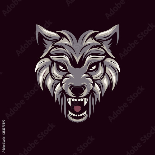 awesome angry wolf logo design