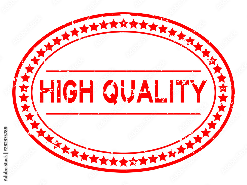 Grunge red high quality word oval rubber seal stamp on white background Grunge red high quality word oval rubber seal stamp on white background