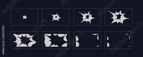 Smoke  explosion effect. Smoke explosion animation. Sprite sheet for game or cartoon or animation