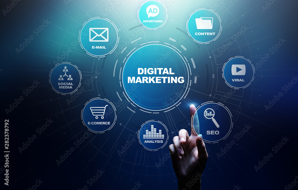 Digital marketing, Online advertising, SEO, SEM, SMM. Business and internet concept. Digital marketing, Online advertising, SEO, SEM, SMM. Business and internet concept.
